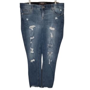 Torrid Premium Distressed Bombshell Skinny Crop Jeans 18T